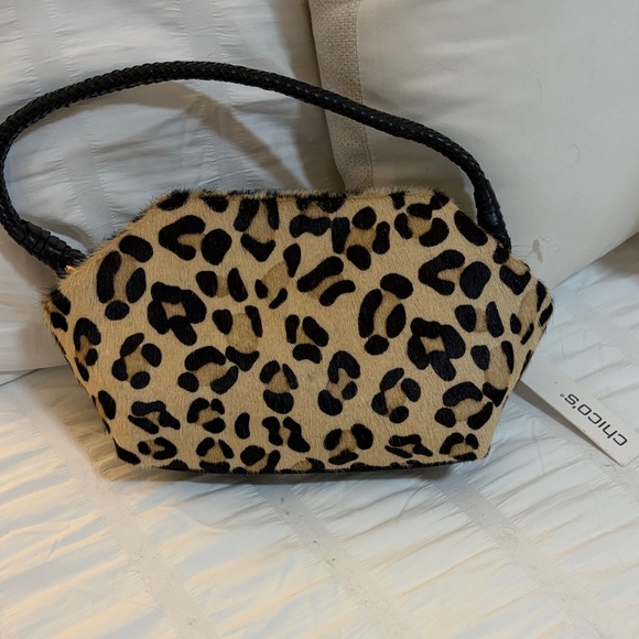 Chico's Leopard Print mini bag in Black and Tan - Picture 2 of 8